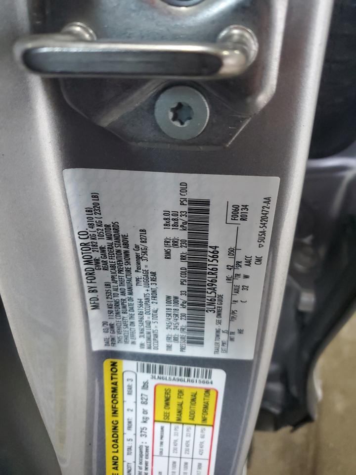 2020 Lincoln Mkz VIN: 3LN6L5A96LR615664 Lot: 93239465