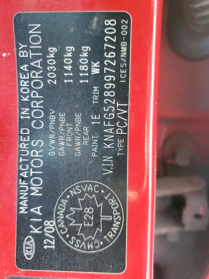 2009 Kia Rondo Base VIN: KNAFG528997267208 Lot: 92976015