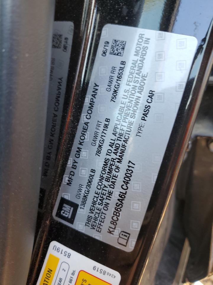 2020 Chevrolet Spark Ls VIN: KL8CB6SA6LC400317 Lot: 93111345