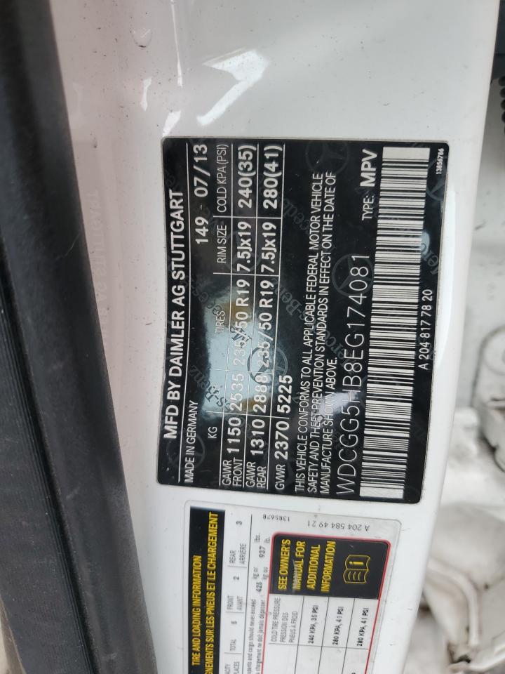 2014 Mercedes-Benz Glk 350 VIN: WDCGG5HB8EG174081 Lot: 94057395