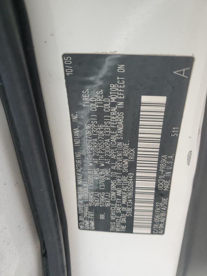 2006 Toyota Tundra Double Cab Sr5 VIN: 5TBET34196S508449 Lot: 92501515