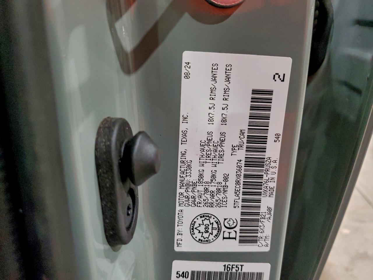 2024 Toyota Tundra Crewmax Sr5 VIN: 5TFLA5EC0RX036074 Lot: 94160865