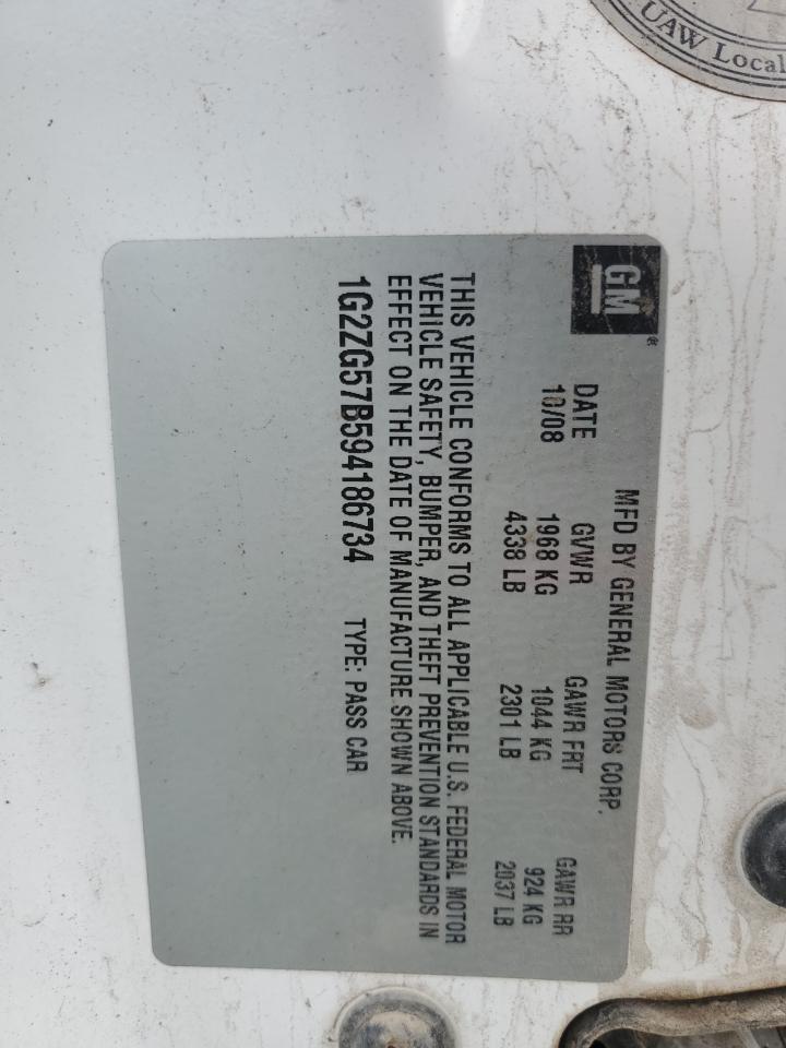 2009 Pontiac G6 VIN: 1G2ZG57B594186734 Lot: 90953235