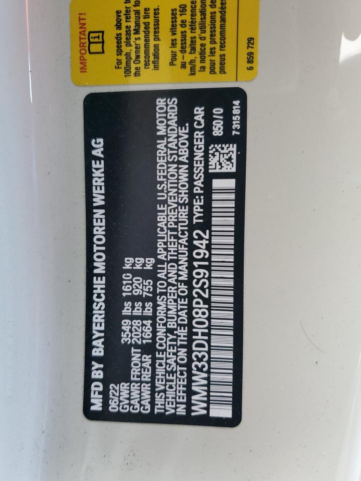 2023 Mini Cooper VIN: WMW33DH08P2S91942 Lot: 93916065