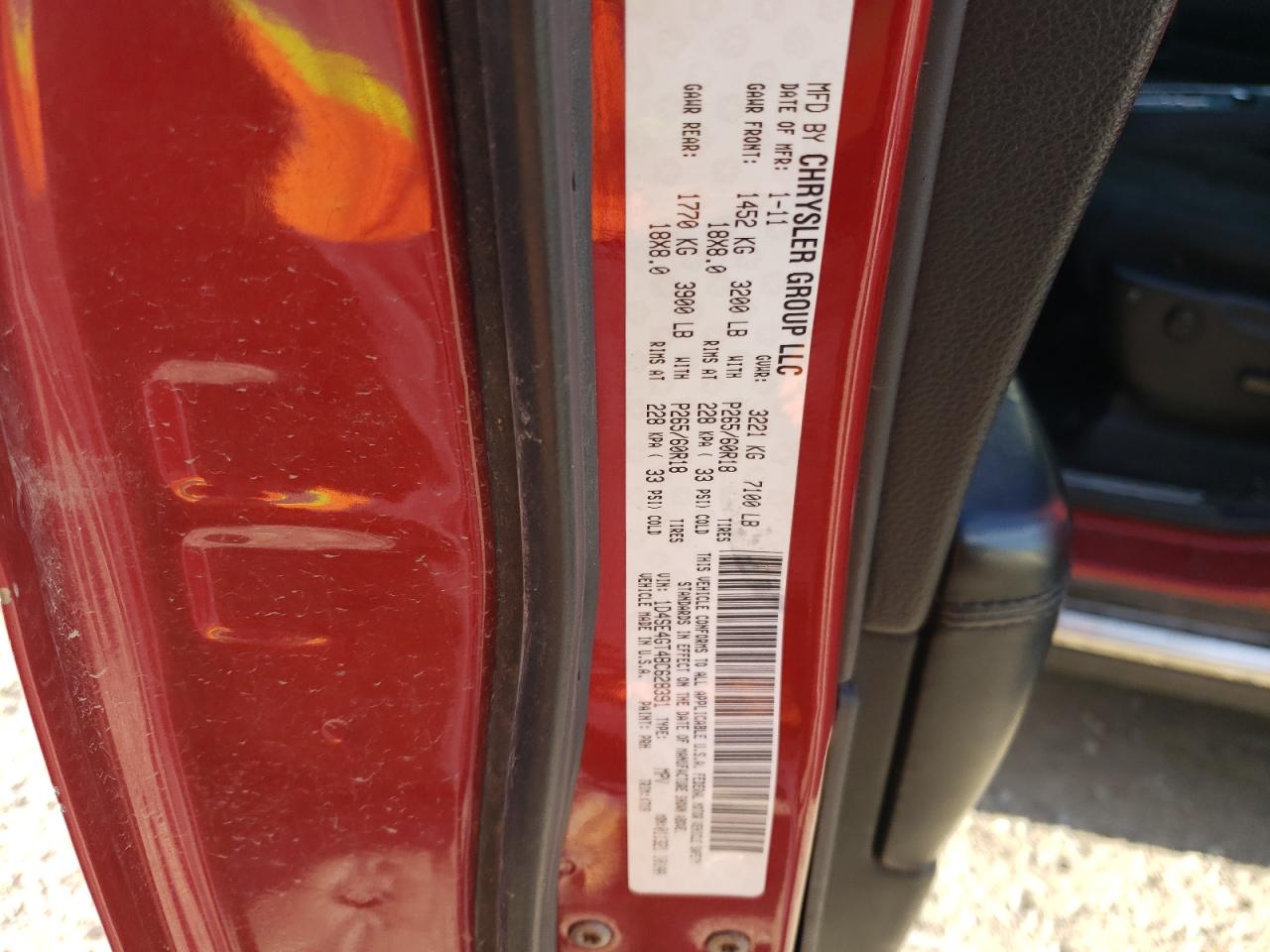 2011 Dodge Durango Crew VIN: 1D4SE4GT4BC628391 Lot: 91260855