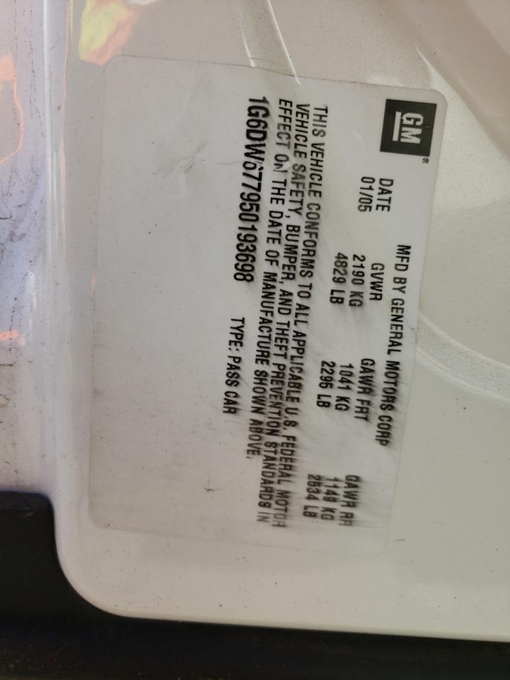 2005 Cadillac Sts VIN: 1G6DW677950193698 Lot: 91442945