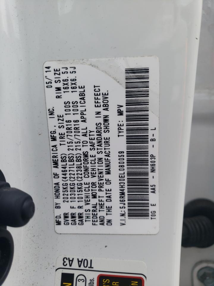 2014 Honda Cr-V Lx VIN: 5J6RM4H30EL080059 Lot: 92623695