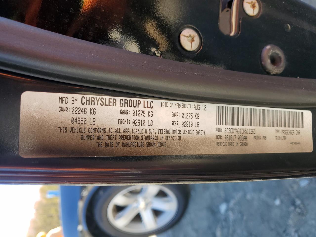 2013 Dodge Challenger Sxt VIN: 2C3CDYAG1DH511265 Lot: 91807315