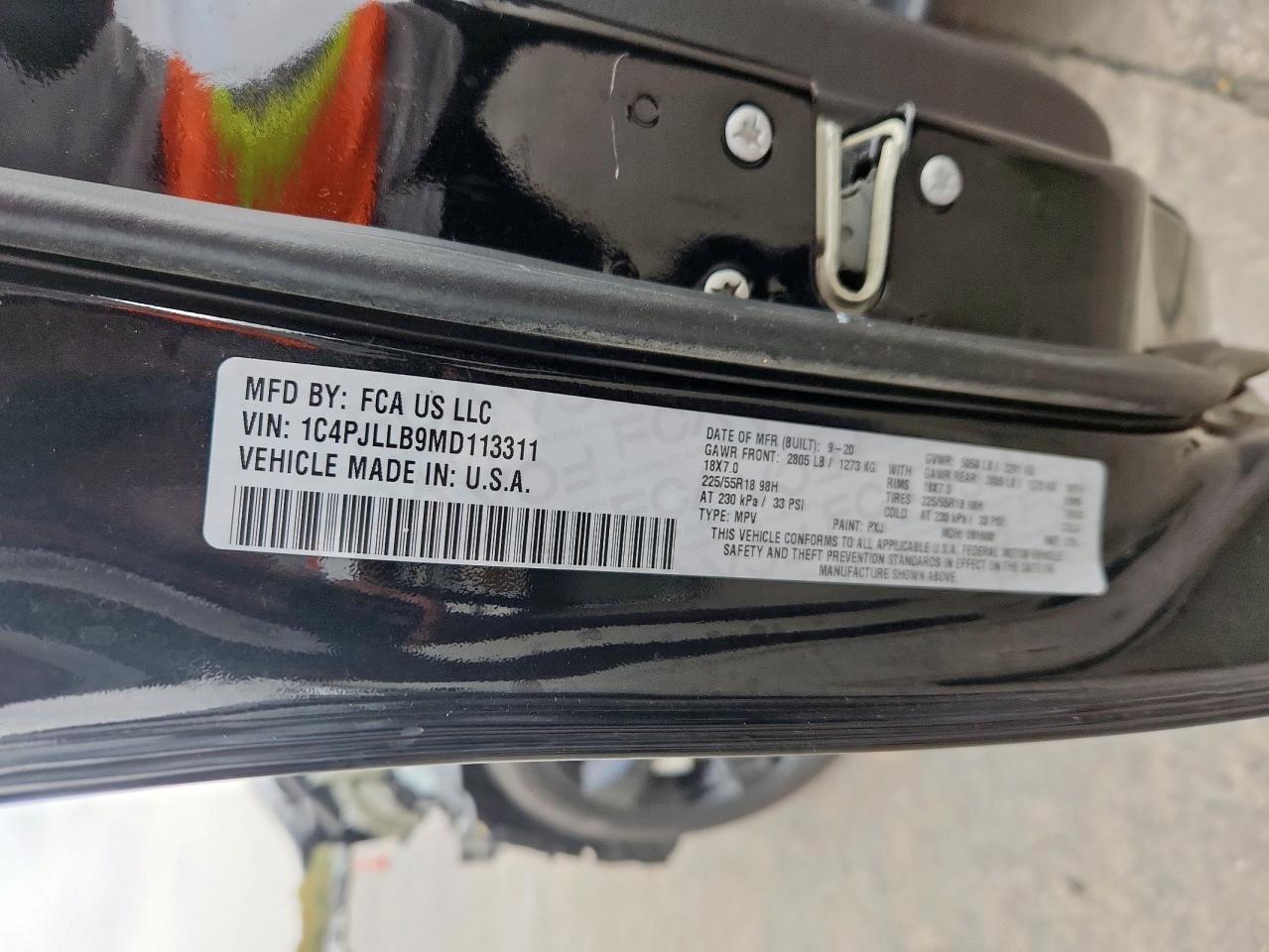 2021 Jeep Cherokee Latitude Plus VIN: 1C4PJLLB9MD113311 Lot: 92810705