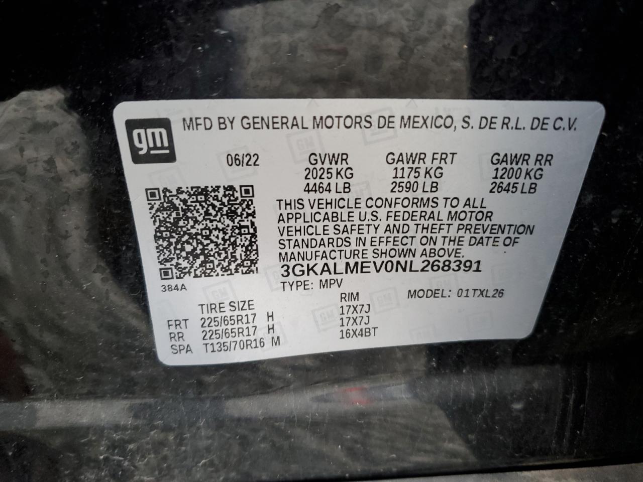 2022 GMC Terrain Sle VIN: 3GKALMEV0NL268391 Lot: 93283575