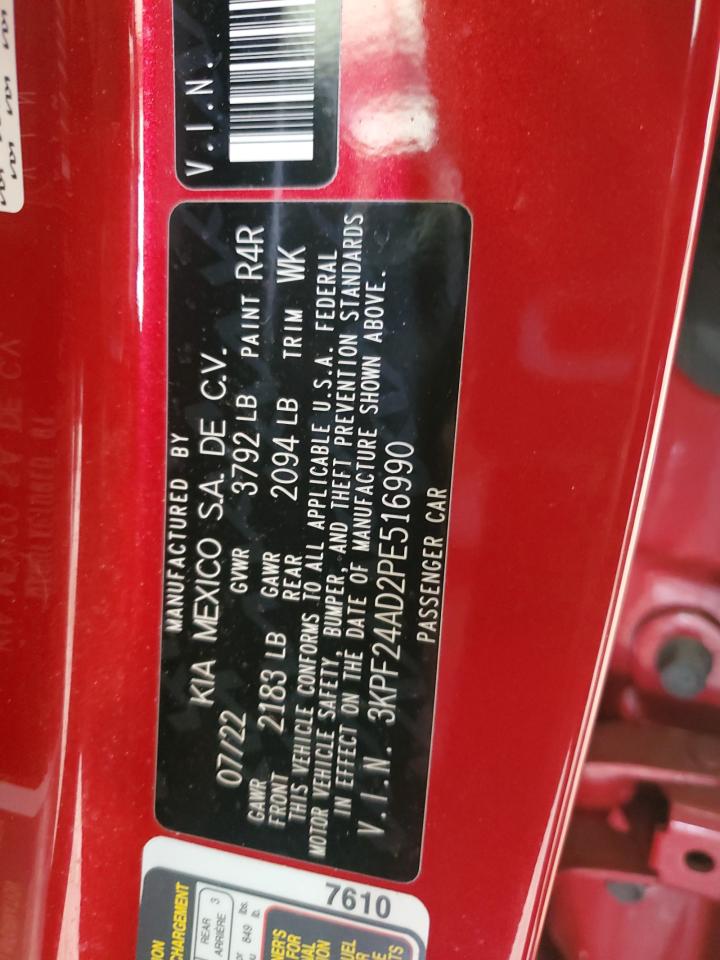 2023 Kia Forte Lx VIN: 3KPF24AD2PE516990 Lot: 93512265