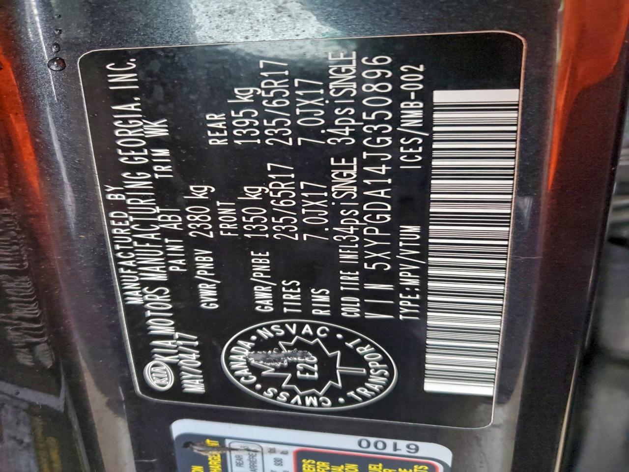 2018 Kia Sorento Lx VIN: 5XYPGDA14JG350896 Lot: 94553985