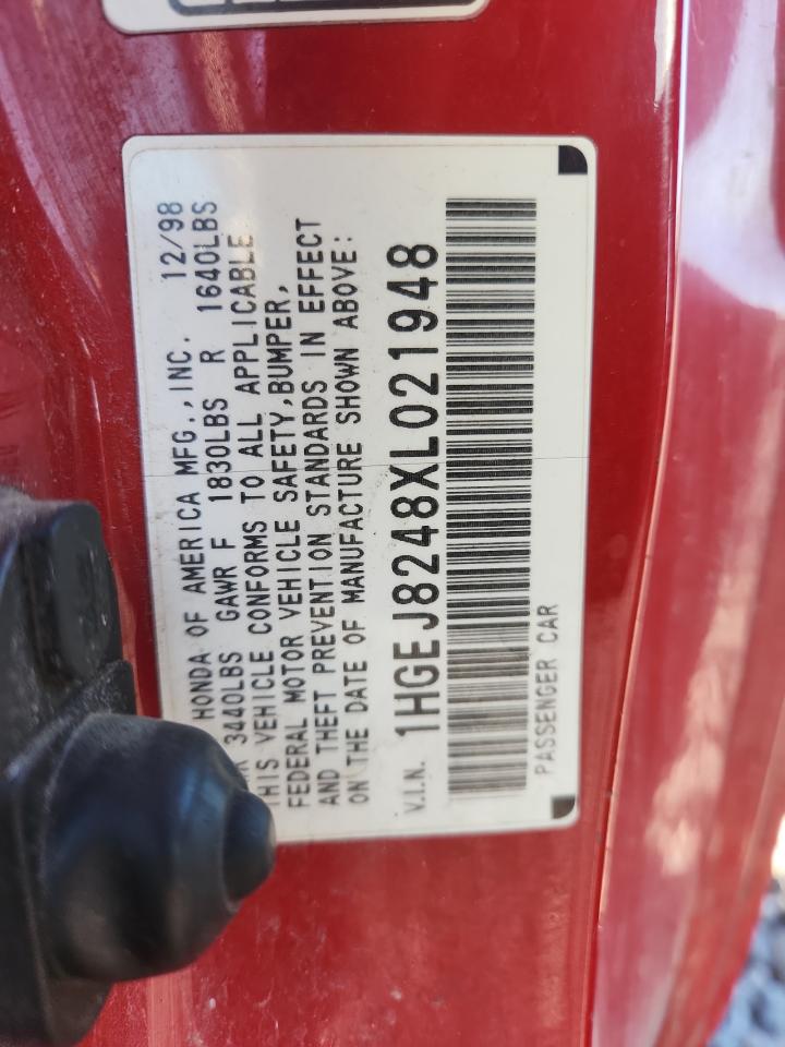 1999 Honda Civic Ex VIN: 1HGEJ8248XL021948 Lot: 91057445