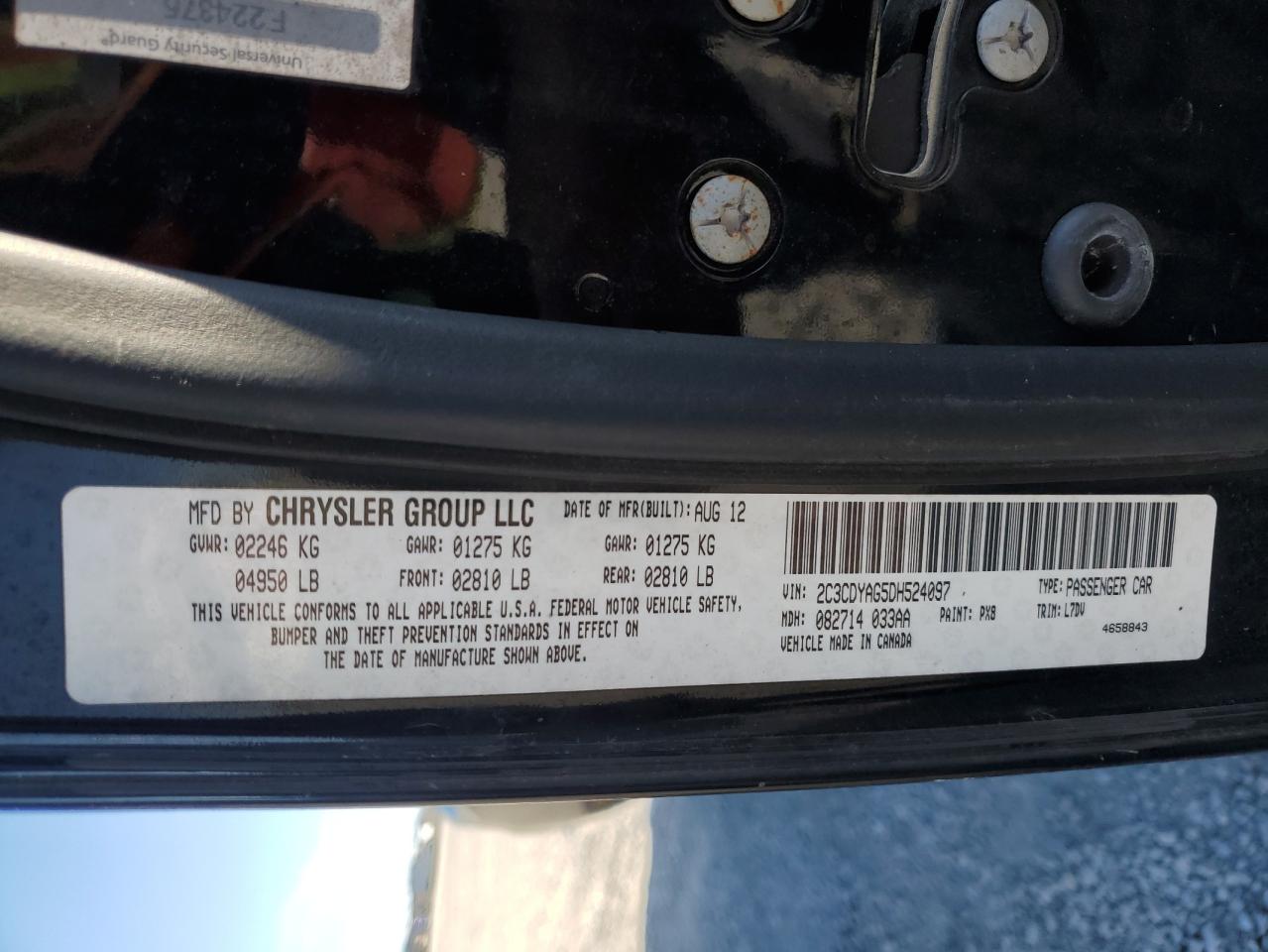 2013 Dodge Challenger Sxt VIN: 2C3CDYAG5DH524097 Lot: 92922255