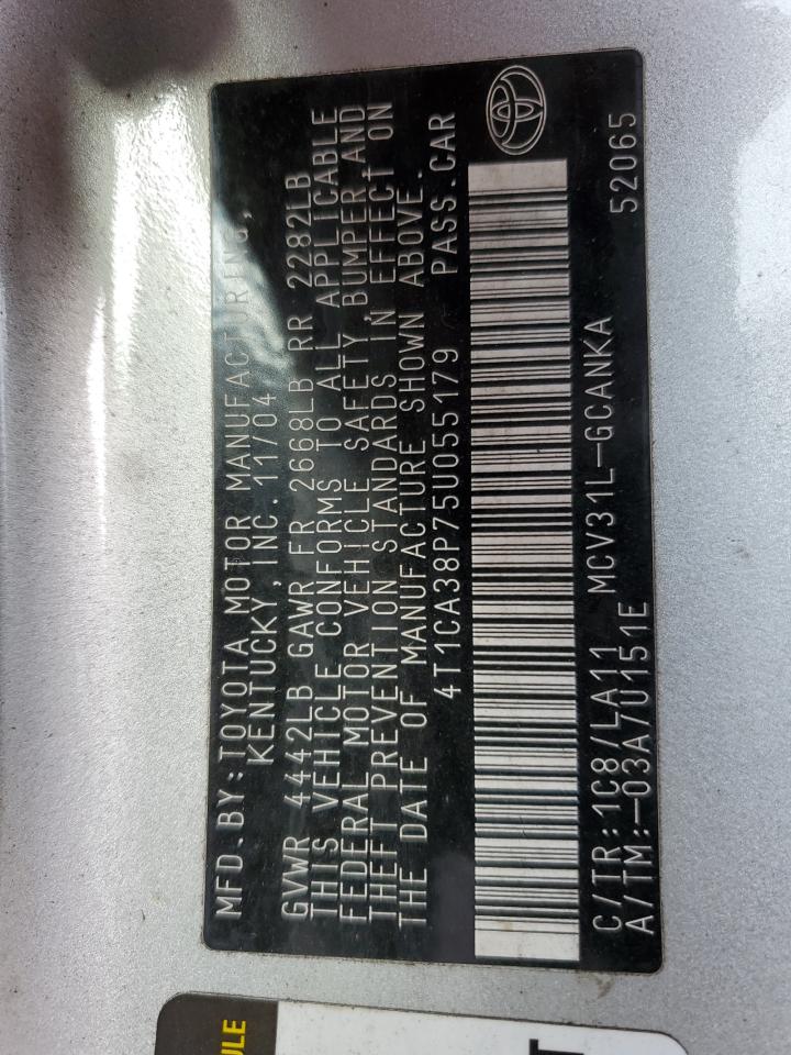 2005 Toyota Camry Solara Se VIN: 4T1CA38P75U055179 Lot: 91778125