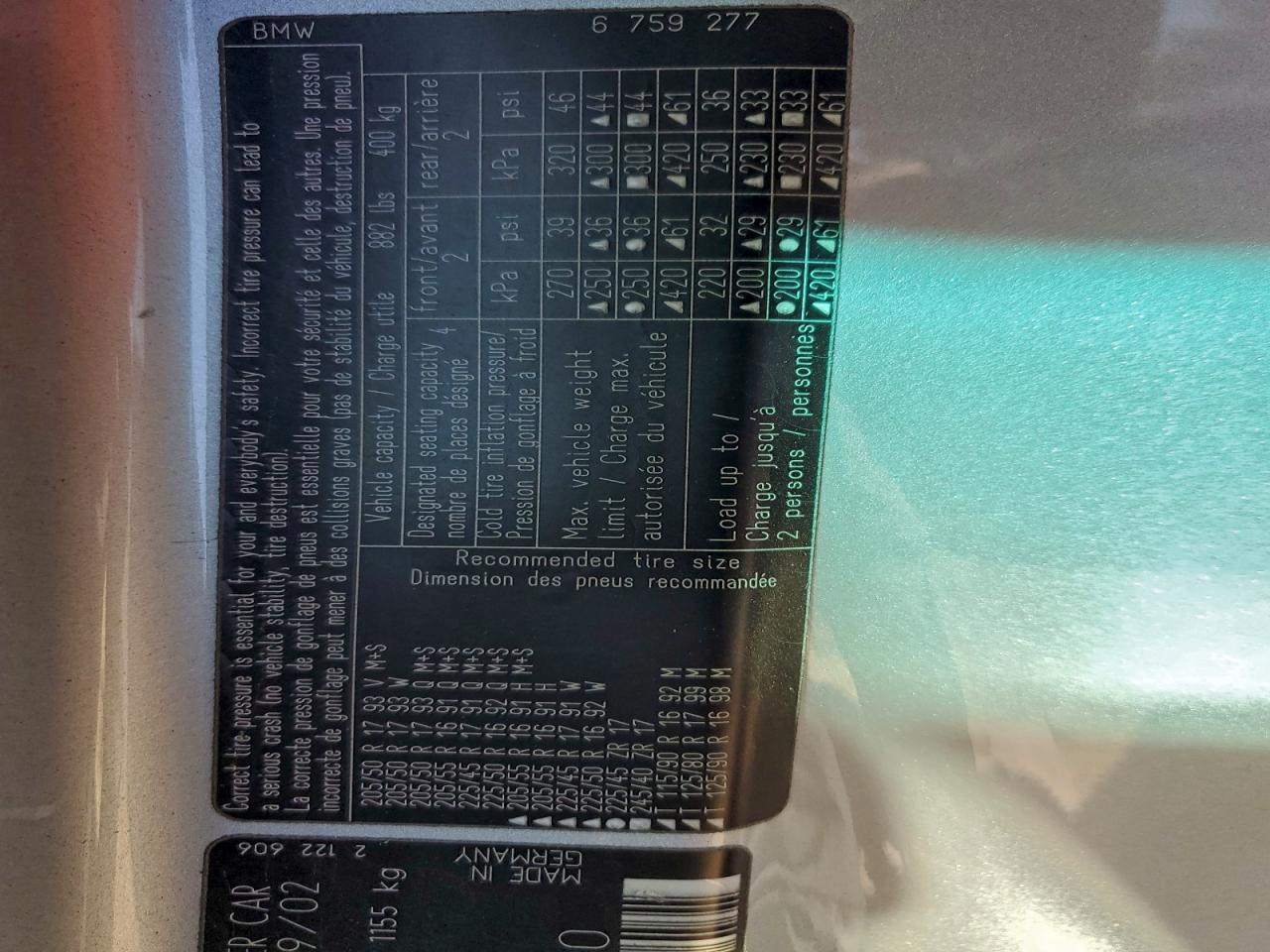 2003 BMW 325 Ci VIN: WBABS33483PG89400 Lot: 94750305