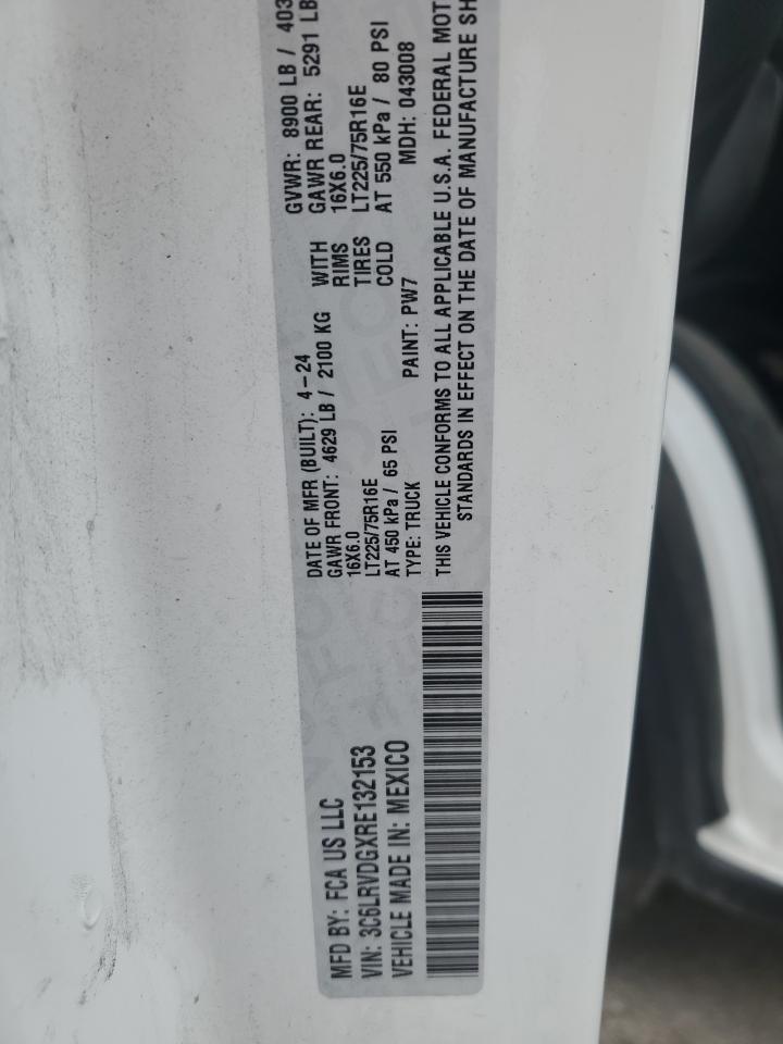 2024 Ram Promaster 2500 2500 High VIN: 3C6LRVDGXRE132153 Lot: 93272355