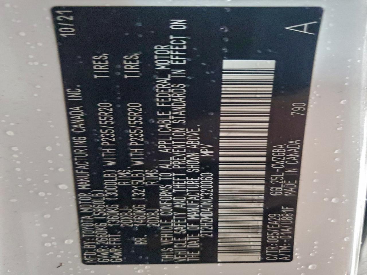 2022 Lexus Rx 350 VIN: 2T2HZMDA0NC320060 Lot: 93198855