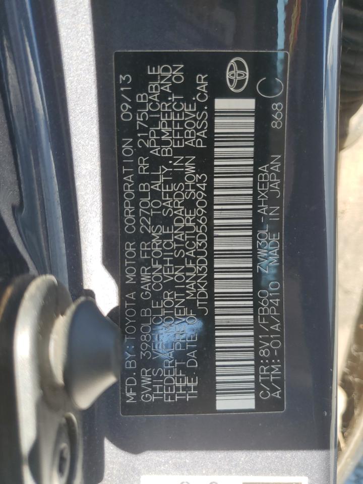 2013 Toyota Prius VIN: JTDKN3DU3D5690943 Lot: 93616125