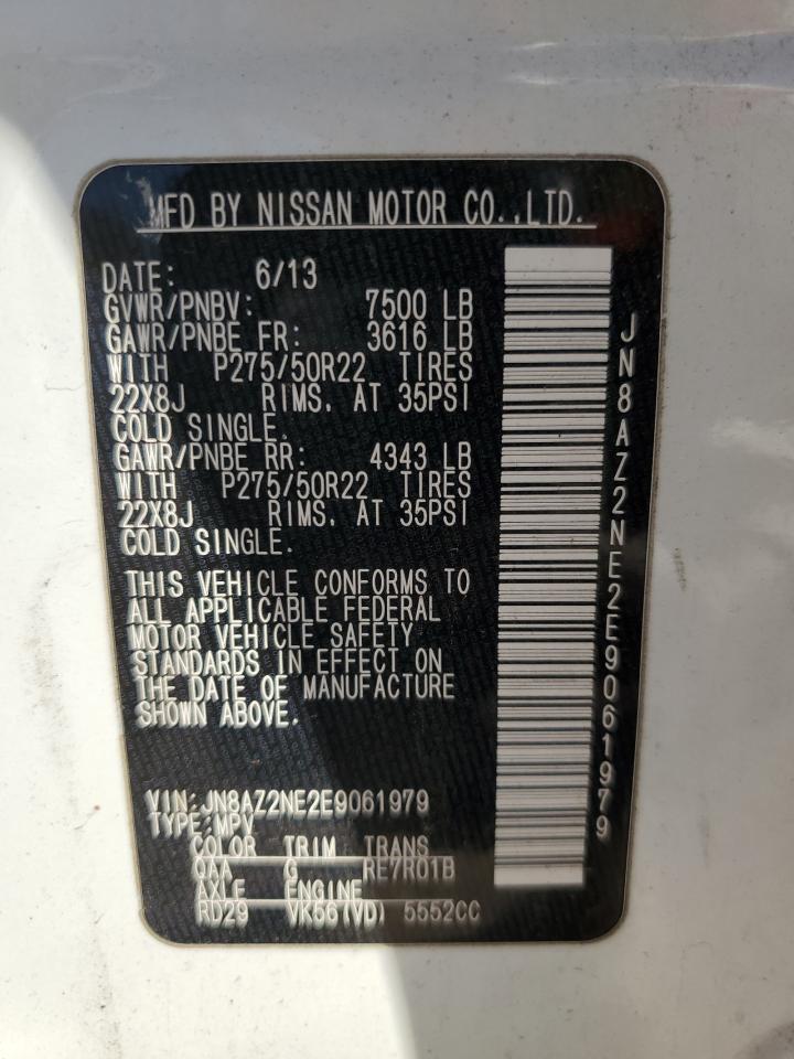 2014 Infiniti Qx80 VIN: JN8AZ2NE2E9061979 Lot: 92839185