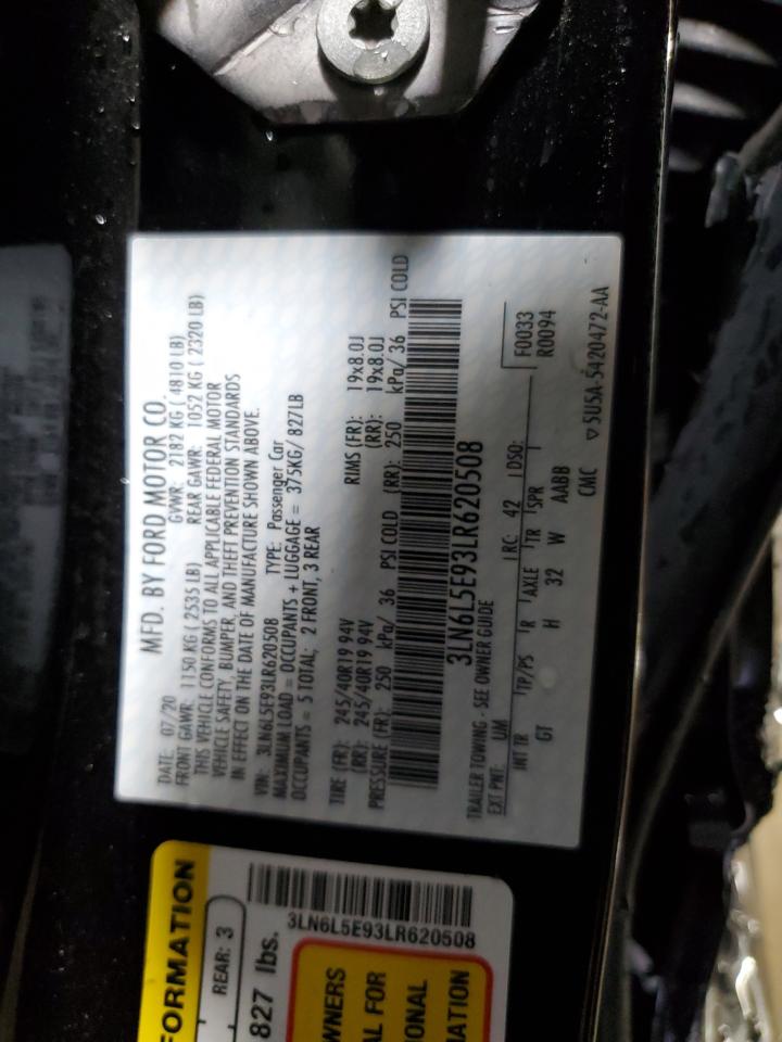 2020 Lincoln Mkz Reserve VIN: 3LN6L5E93LR620508 Lot: 92612515