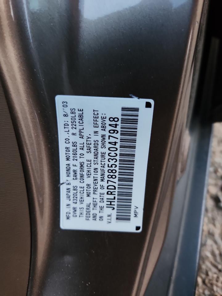 2003 Honda Cr-V Ex VIN: JHLRD78853C047948 Lot: 93712575