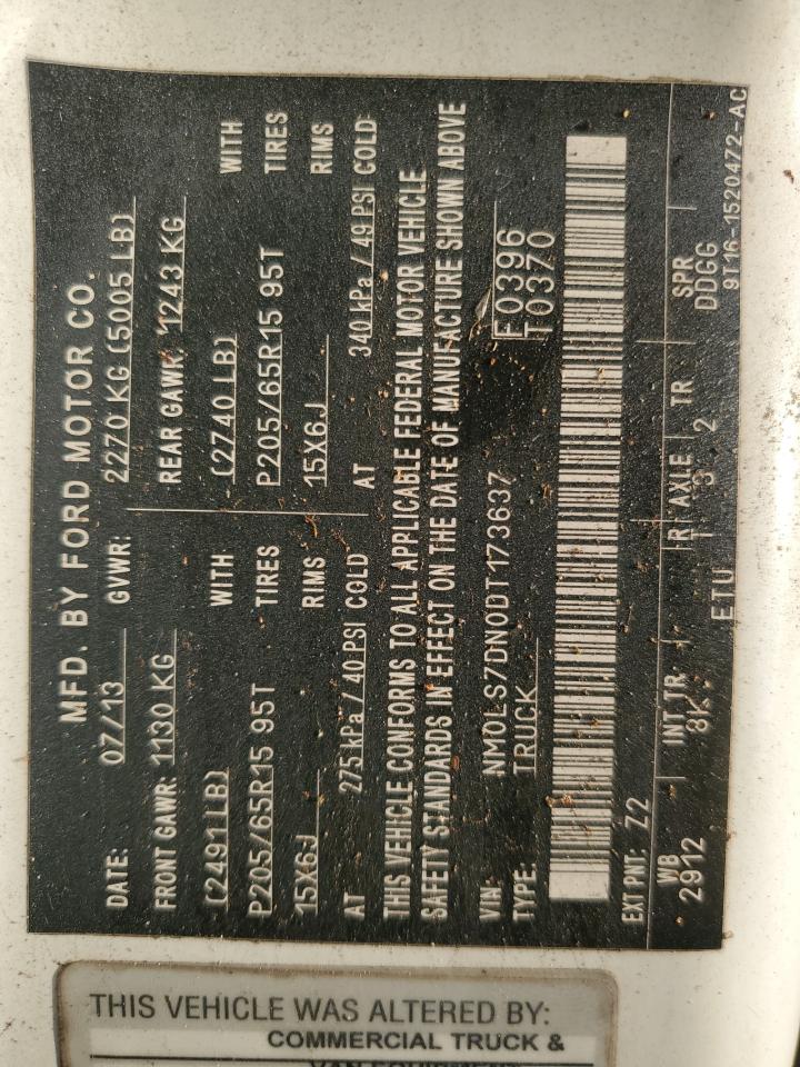 2013 Ford Transit Connect Xlt VIN: NM0LS7DN0DT173637 Lot: 90908955