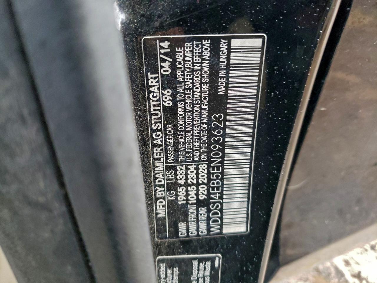 2014 Mercedes-Benz Cla 250 VIN: WDDSJ4EB5EN093623 Lot: 94058345