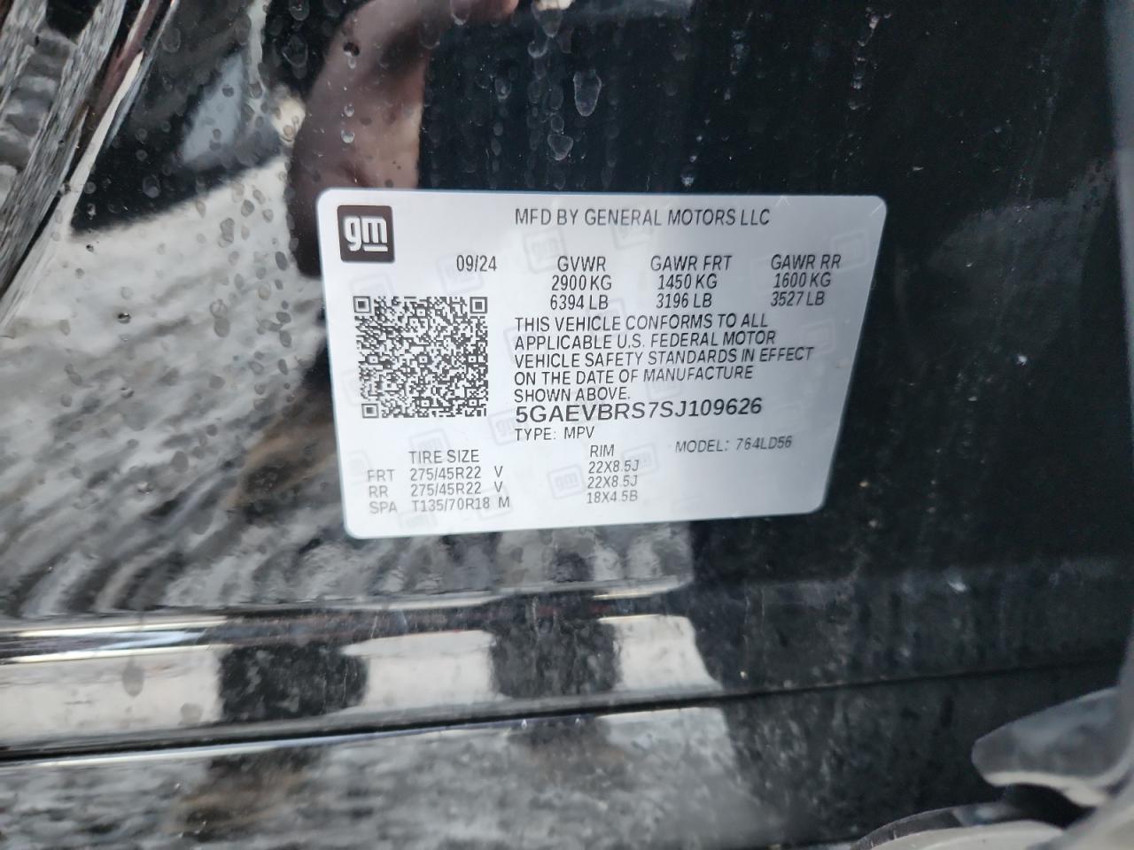 2025 Buick Enclave Sport Touring VIN: 5GAEVBRS7SJ109626 Lot: 92477205