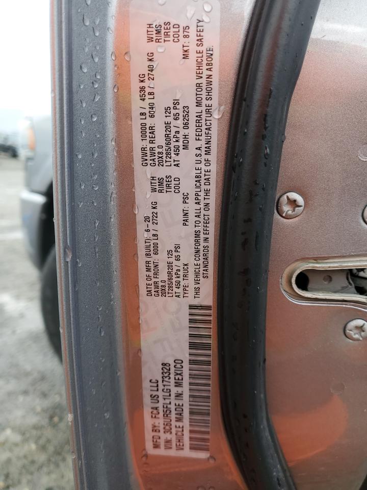 2020 Ram 2500 Laramie VIN: 3C6UR5FL1LG173328 Lot: 90752665