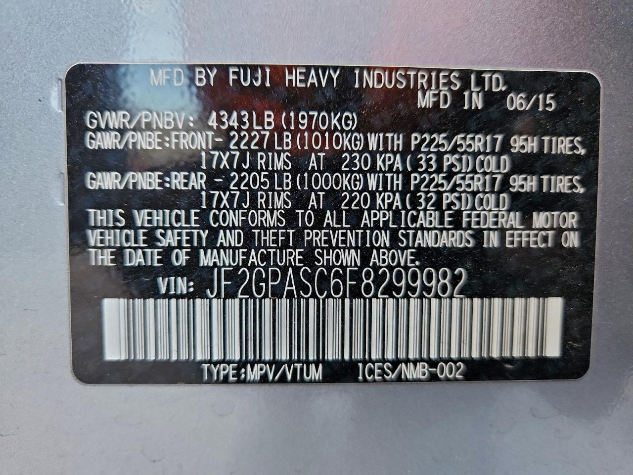 2015 Subaru Xv Crosstrek Sport Limited VIN: JF2GPASC6F8299982 Lot: 94185845