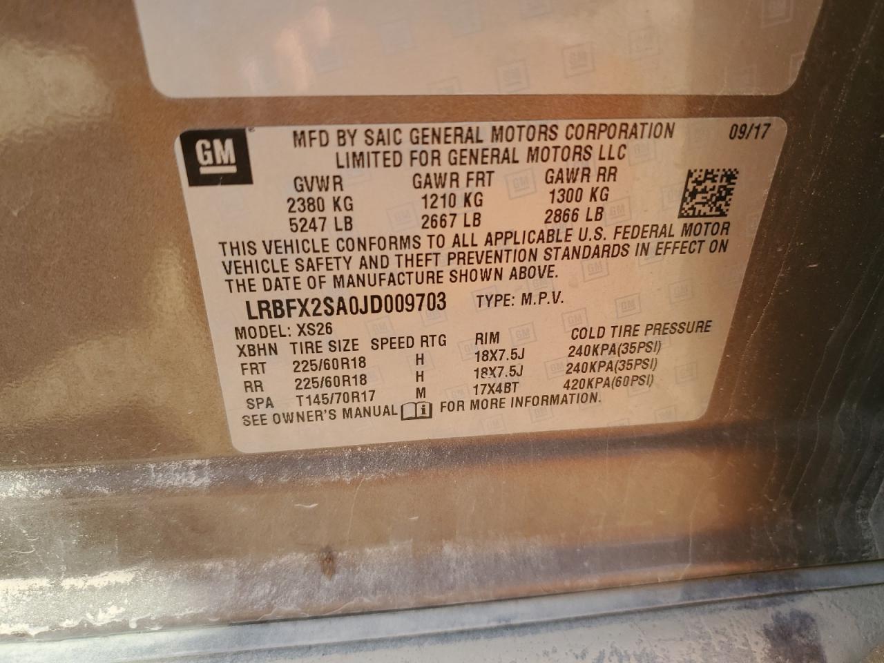 2018 Buick Envision Essence VIN: LRBFX2SA0JD009703 Lot: 92347475