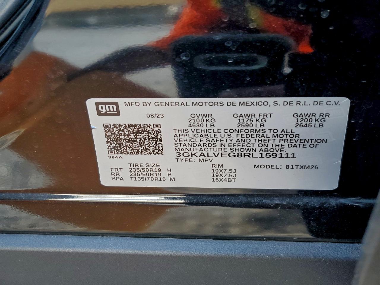 2024 GMC Terrain Slt VIN: 3GKALVEG8RL159111 Lot: 94868035