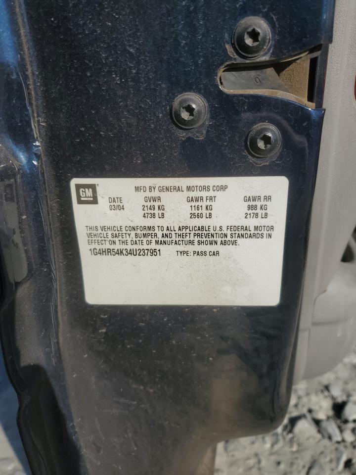 2004 Buick Lesabre Limited VIN: 1G4HR54K34U237951 Lot: 89934435