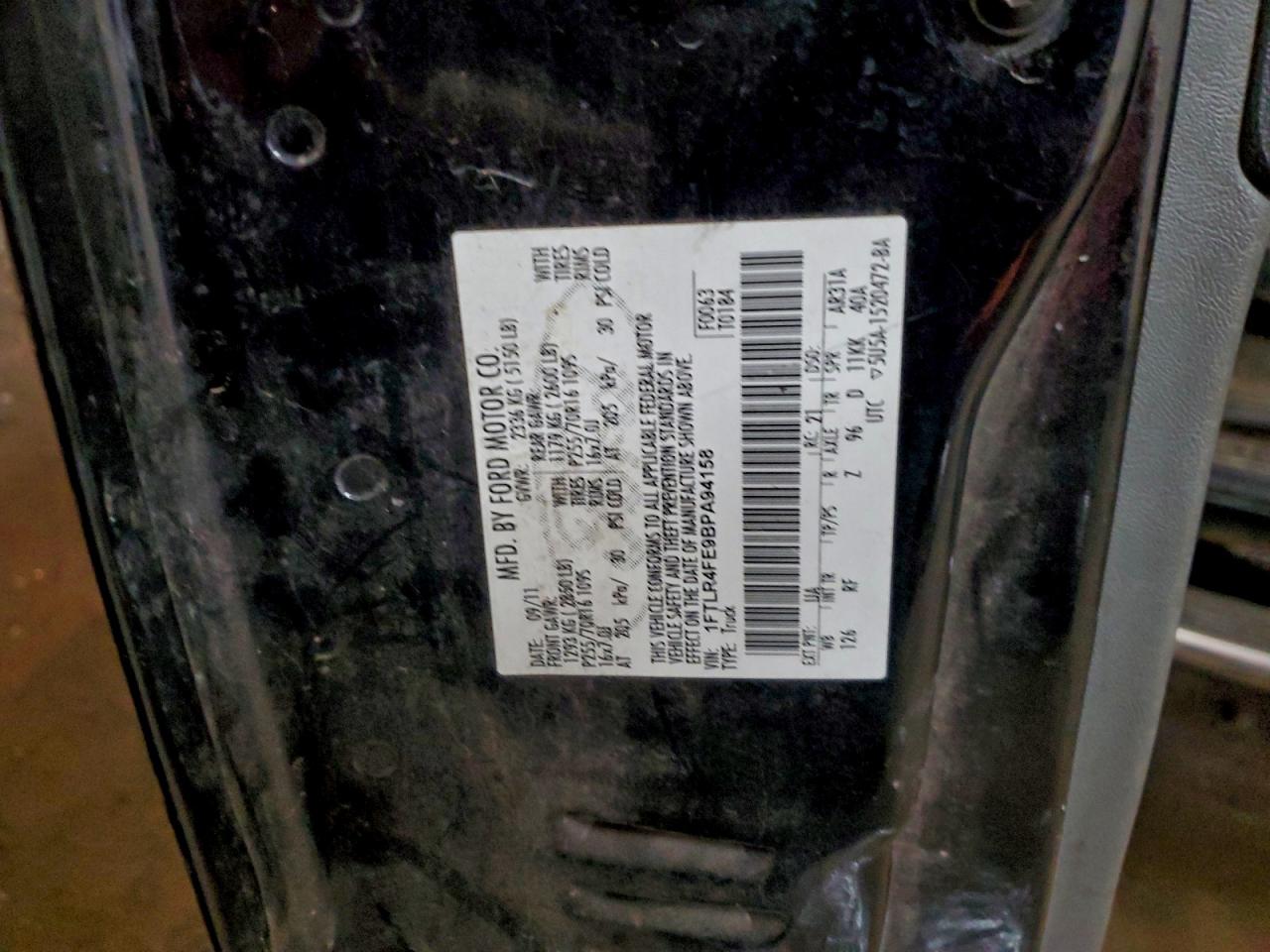 2011 Ford Ranger Super Cab VIN: 1FTLR4FE9BPA94158 Lot: 93628965