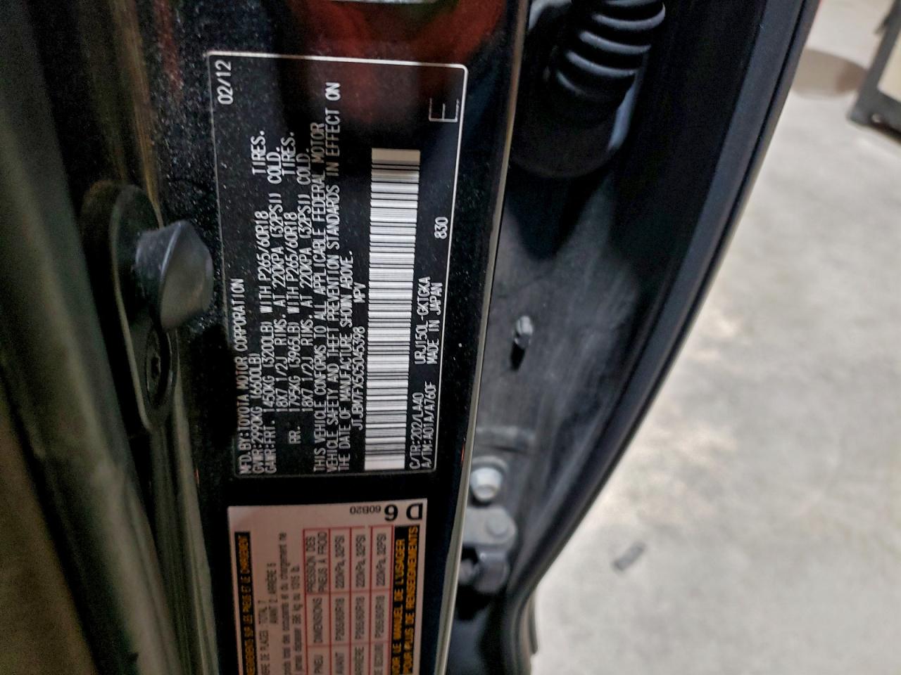 2012 Lexus Gx 460 VIN: JTJBM7FX5C5045398 Lot: 93025175