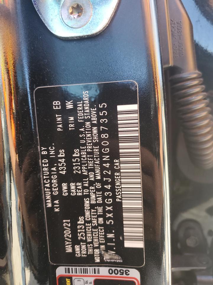 2022 Kia K5 Ex VIN: 5XXG34J24NG087355 Lot: 92504935