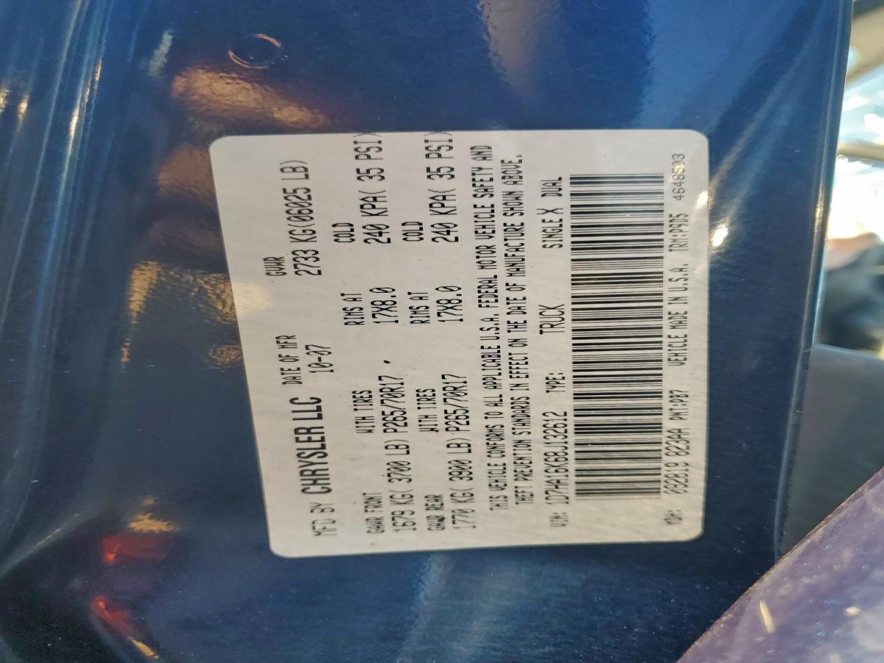 2008 Dodge Ram 1500 St VIN: 1D7HA16K68J132612 Lot: 94488195