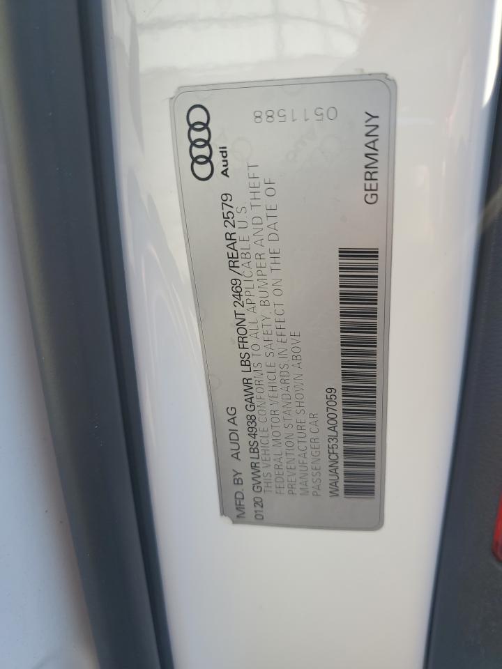 2020 Audi A5 Premium VIN: WAUANCF53LA007059 Lot: 91226285