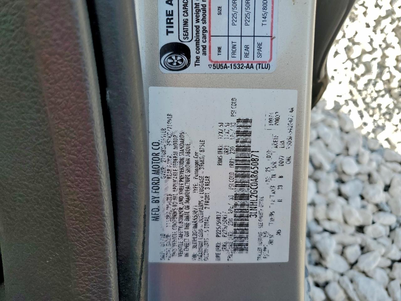 2010 Lincoln Mkz VIN: 3LNHL2GC0AR650871 Lot: 94631045