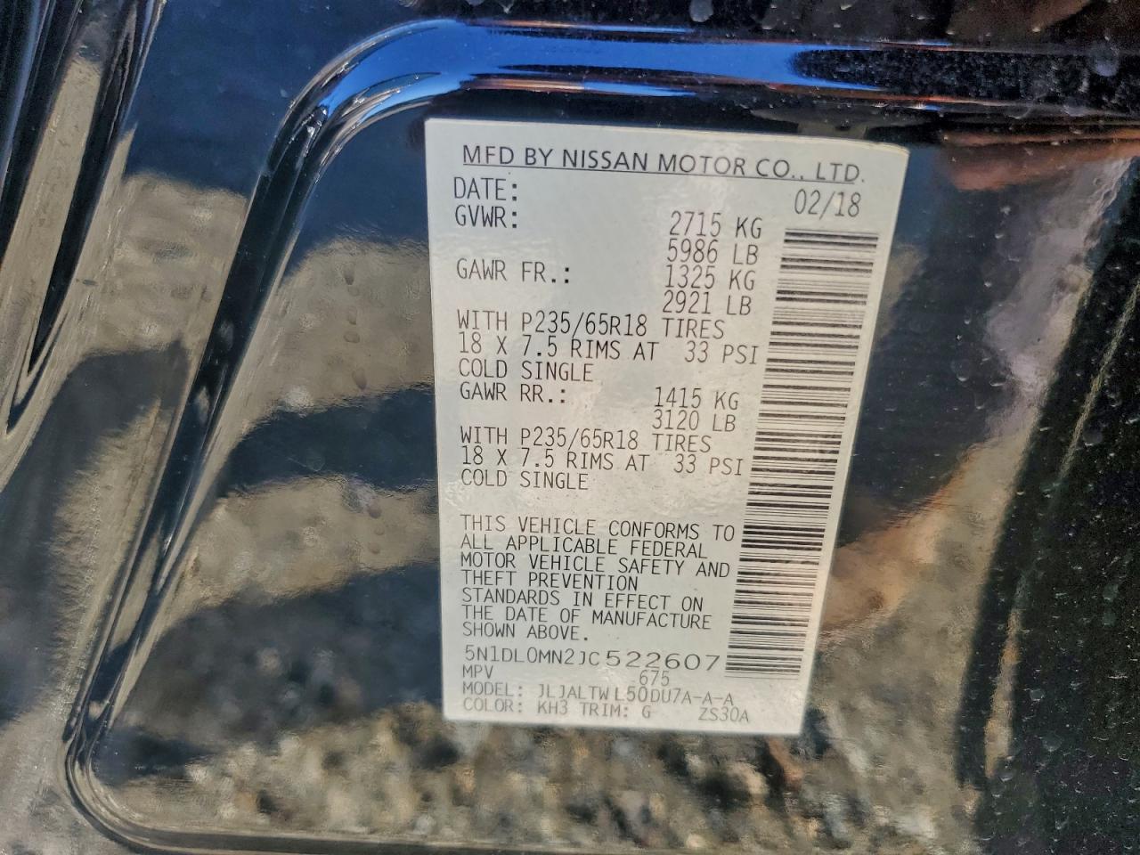 2018 Infiniti Qx60 VIN: 5N1DL0MN2JC522607 Lot: 93766835