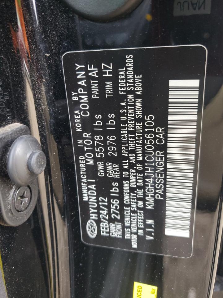 2012 Hyundai Equus Signature VIN: KMHGH4JH1CU056105 Lot: 91352615