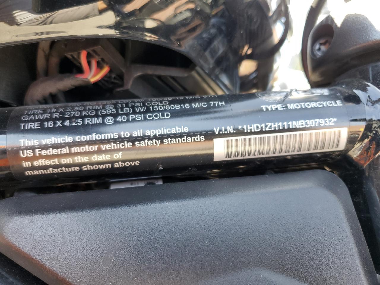 2022 Harley-Davidson Rh975 VIN: 1HD1ZH111NB307932 Lot: 91223925