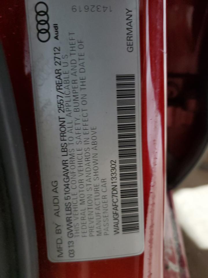 2013 Audi A6 Premium Plus VIN: WAUGFAFC7DN133302 Lot: 92924915