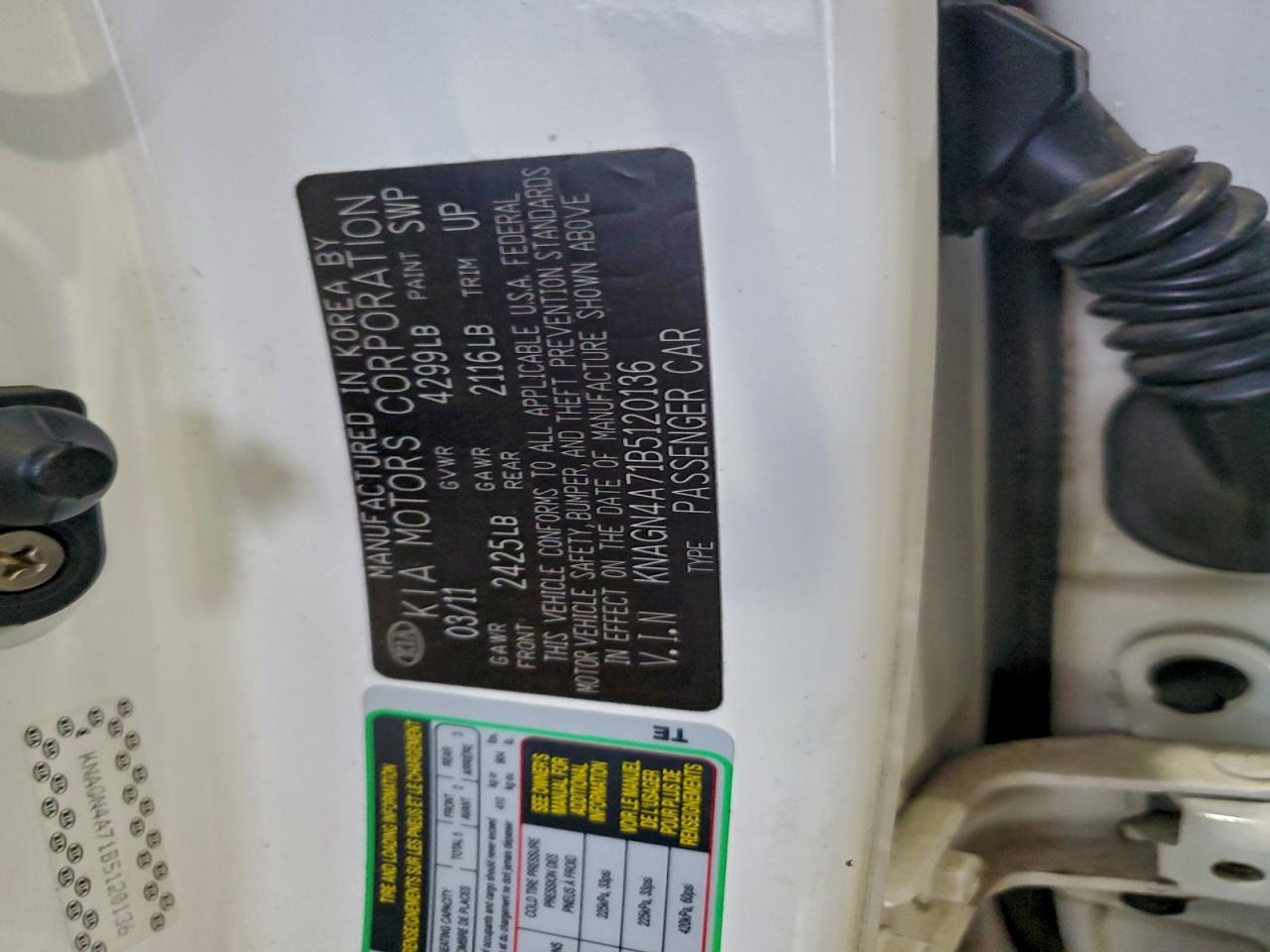 2011 Kia Optima Ex VIN: KNAGN4A71B5120136 Lot: 93845095