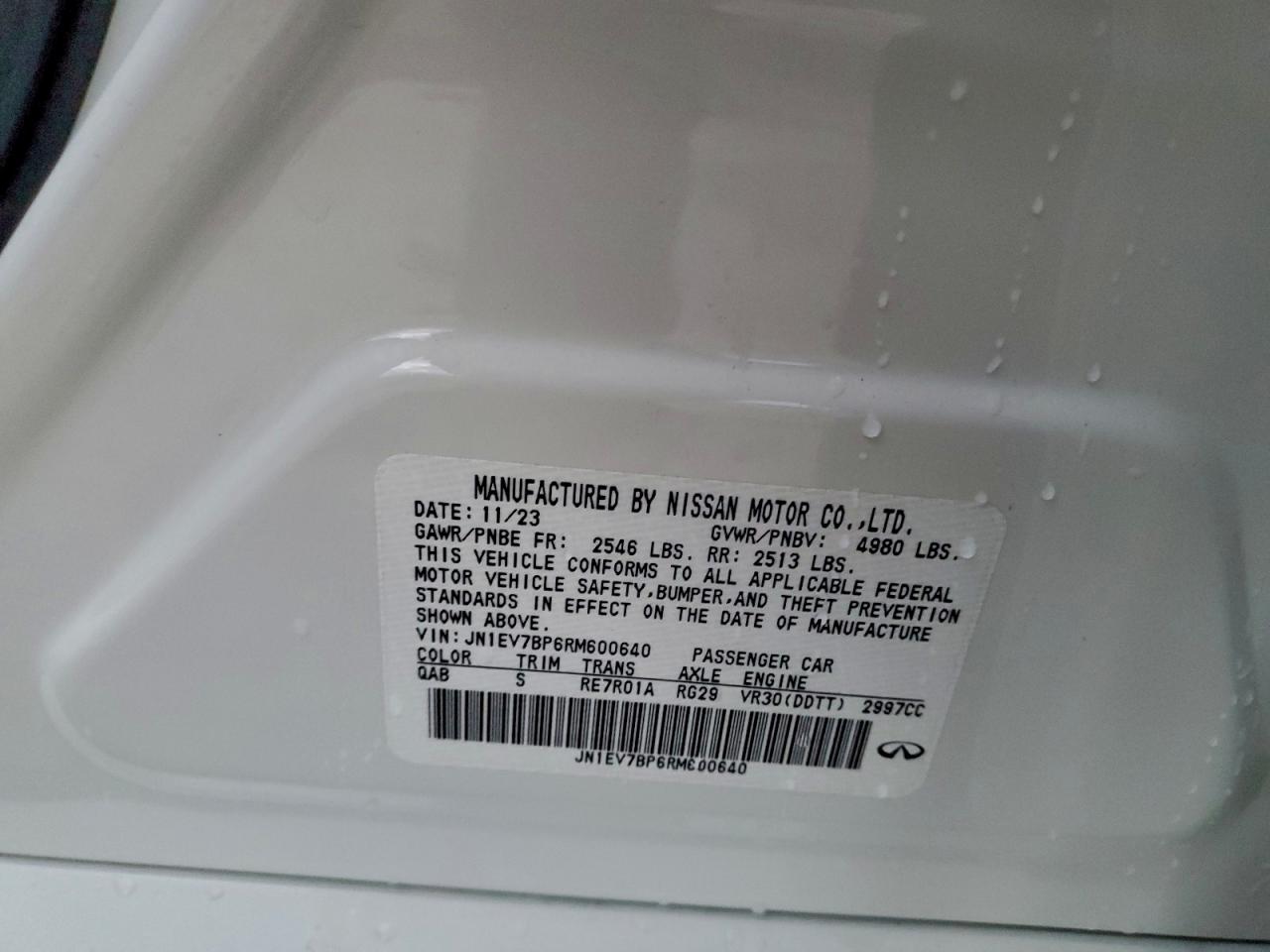 2024 Infiniti Q50 Luxe VIN: JN1EV7BP6RM600640 Lot: 94660905