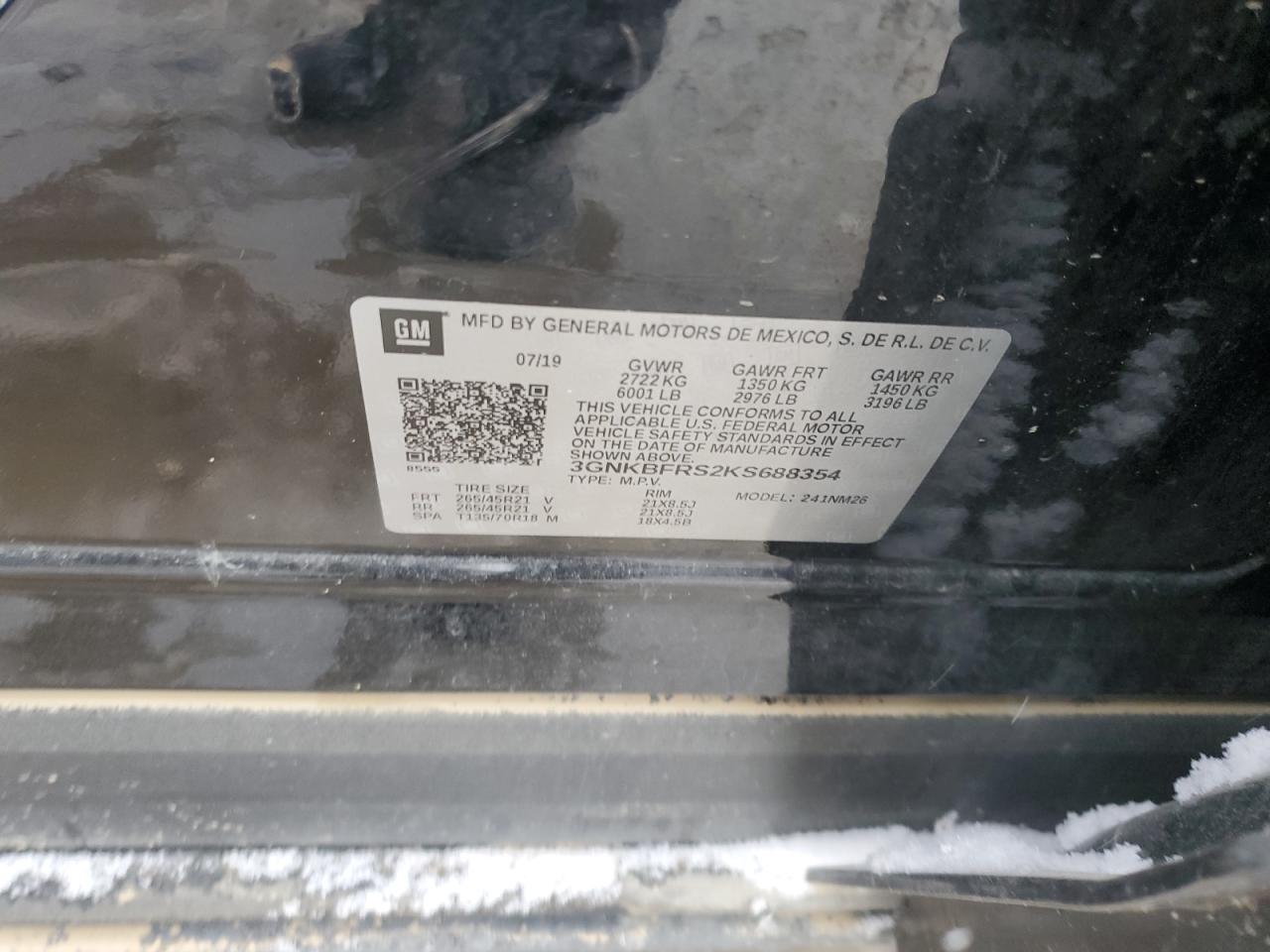 2019 Chevrolet Blazer Premier VIN: 3GNKBFRS2KS688354 Lot: 91061975