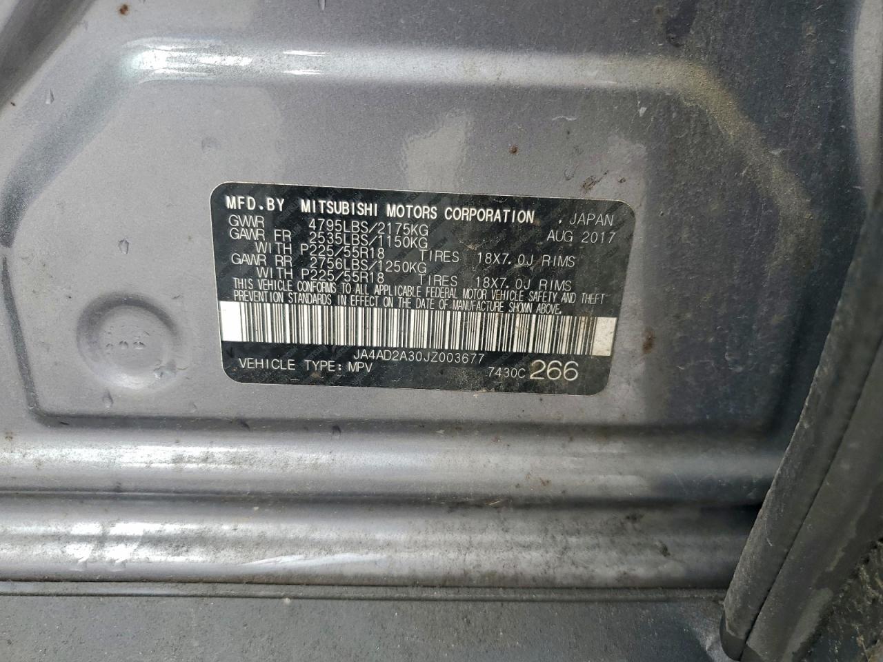 2018 Mitsubishi Outlander Es VIN: JA4AD2A30JZ003677 Lot: 94165015