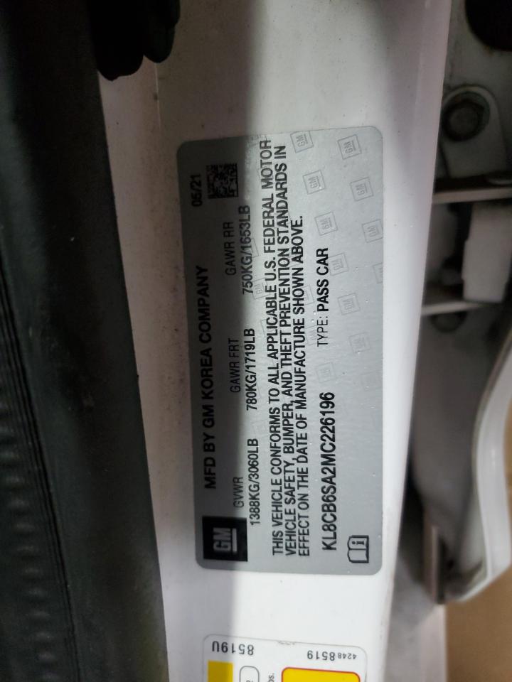 2021 Chevrolet Spark Ls VIN: KL8CB6SA2MC226196 Lot: 92828855