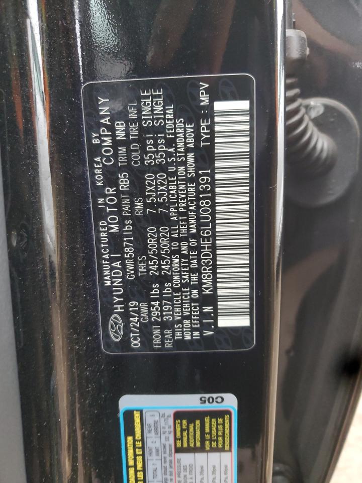 2020 Hyundai Palisade Sel VIN: KM8R3DHE6LU081391 Lot: 93683145